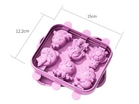 Molde silicona 6 chupetines animales marinos
